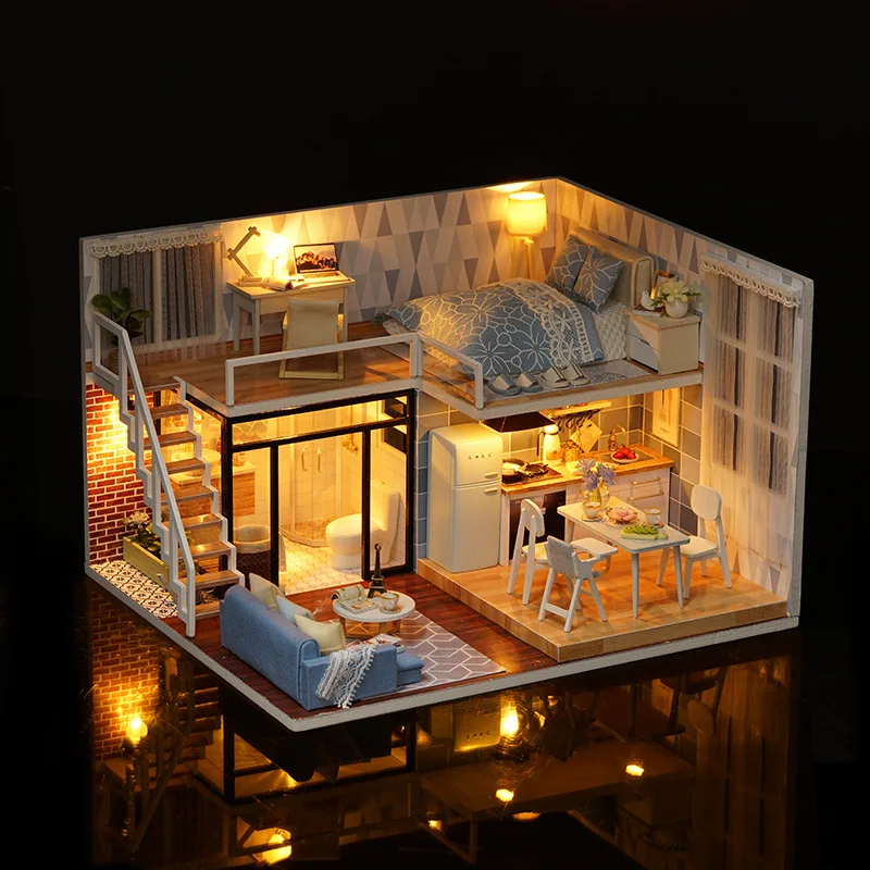 Doll House Wooden Furniture DIY House Miniature Box Puzzle Assemble 3D Miniaturas Dollhouse Kits Toys For Children Birthday Gift
Doll House Wooden Furniture DIY House Miniature Box Puzzle Assemble 3D Miniaturas Dollhouse Kits Toys For Children Birthday Gift