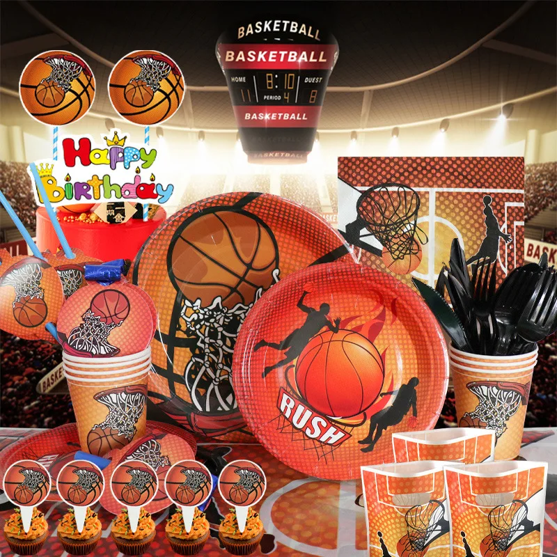 Basketball Party Supplies Disposable Tableware Set Paper Plates Cups Napkins Cake Forks Kids Adults Birthday Party Decorations
Basketball Party Supplies Disposable Tableware Set Paper Plates Cups Napkins Cake Forks Kids Adults Birthday Party Decorations