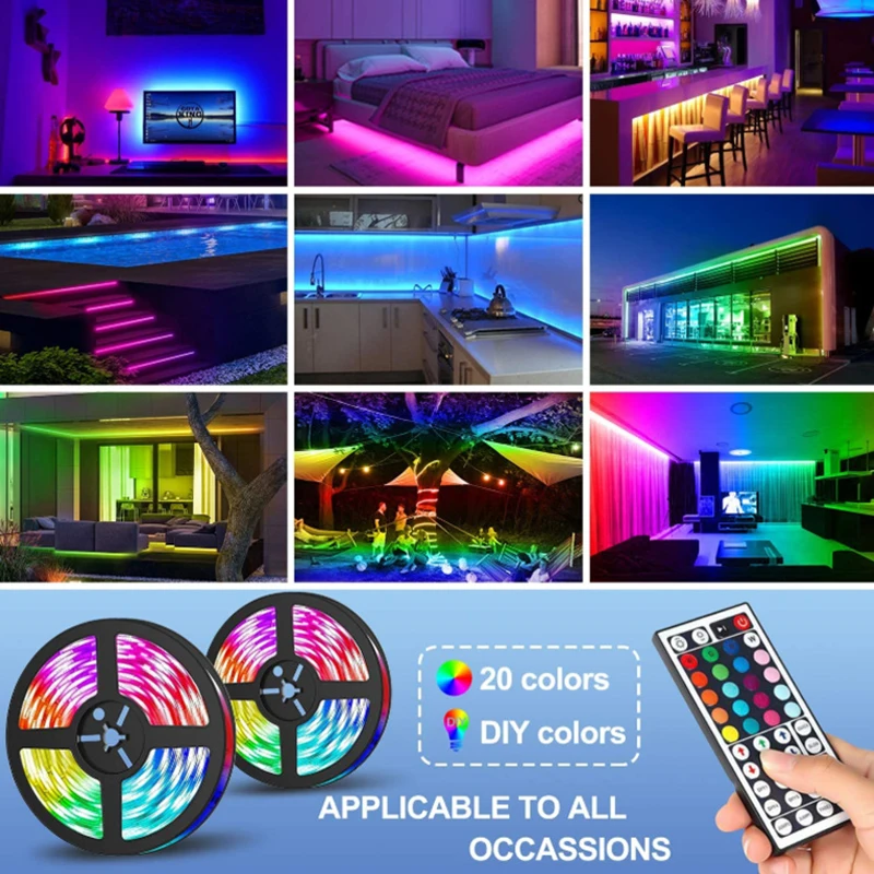 20M LED Strip Lights Bluetooth WIFI Controller RGB Flexible Ribbon IP65 SMD 2835/5050 12V Living Room Decoration Led Tape Strips
20M LED Strip Lights Bluetooth WIFI Controller RGB Flexible Ribbon IP65 SMD 2835/5050 12V Living Room Decoration Led Tape Strips