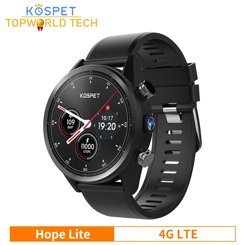 Фото Смарт-часы KOSPET Hope Lite 4G LTE 1 Гб + 16 ГБ GPS Wi-Fi 620 мАч 39 &quotAMOLED монитор сердечного ритма
