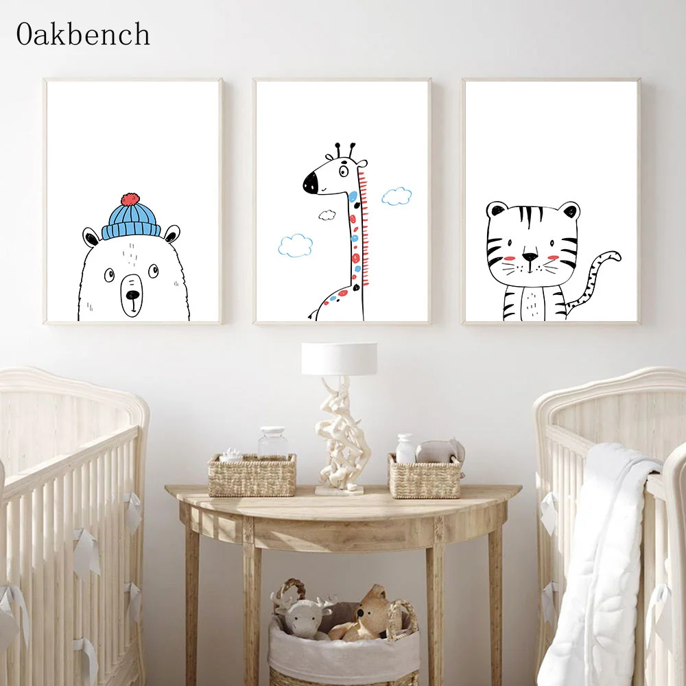 Nursery Cartoon Animal Wall Art Canvas Painting Giraffe Tiger Bear Posters and Prints Cloud Print Wall Pictures Kids Room Decor
Nursery Cartoon Animal Wall Art Canvas Painting Giraffe Tiger Bear Posters and Prints Cloud Print Wall Pictures Kids Room Decor