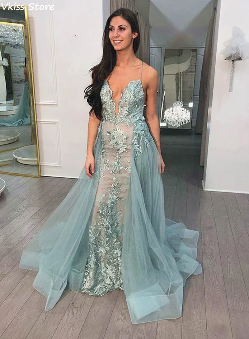 Vkiss 2021 Prom Dress Mermaid Sweep Train Spaghetti Strap Applique Sexy Backless V-neck Evening Dress robe de soirée de mariage
Vkiss 2021 Prom Dress Mermaid Sweep Train Spaghetti Strap Applique Sexy Backless V-neck Evening Dress robe de soirée de mariage