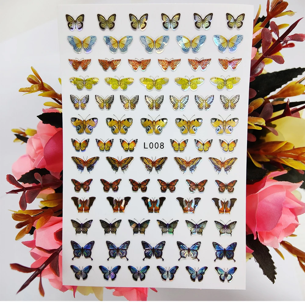 New 3D Nail Art Sticker Gold Blue Butterfly Foil Decals Self Adhesive Beautiful Decorations on Nails Manicure Accessories
New 3D Nail Art Sticker Gold Blue Butterfly Foil Decals Self Adhesive Beautiful Decorations on Nails Manicure Accessories