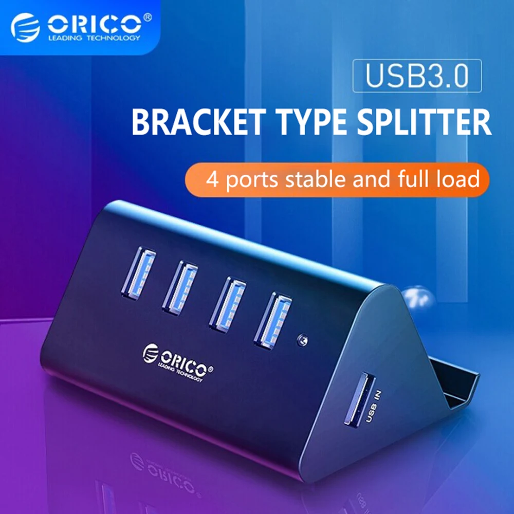 

ORICO SHC-U3-BK USB HUB High Speed Mini 4 ports USB 3.0 HUB for Desktop Laptop with Phone and Tablet Holder -Black(SHC)
