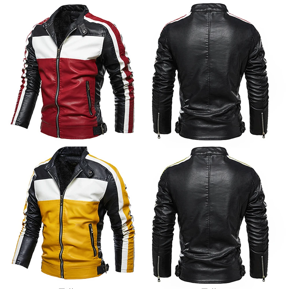 Men Yellow Leather Jacket Patchwork Biker Jacket Men Casual Zipper Coat Men Motorcycle Jacket Slim Fit Fur Lined Outwear Coat
Men Yellow Leather Jacket Patchwork Biker Jacket Men Casual Zipper Coat Men Motorcycle Jacket Slim Fit Fur Lined Outwear Coat