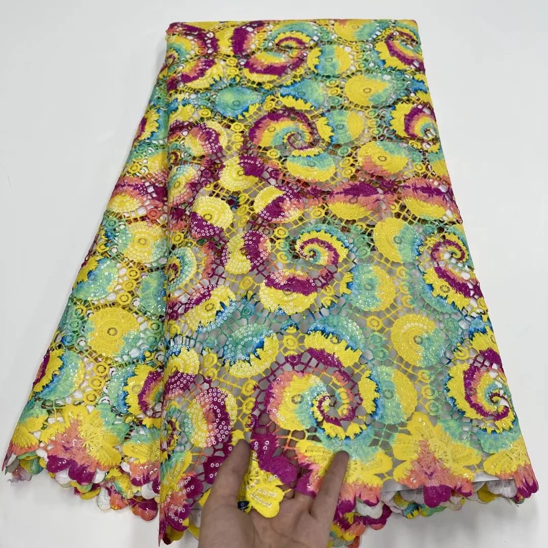 Unique Guipure Sequins Lace 2021 High Quality Lace Embroidered Multicolor African Swiss Cord Lace Fabric Nigerian Party Sewing
Unique Guipure Sequins Lace 2021 High Quality Lace Embroidered Multicolor African Swiss Cord Lace Fabric Nigerian Party Sewing