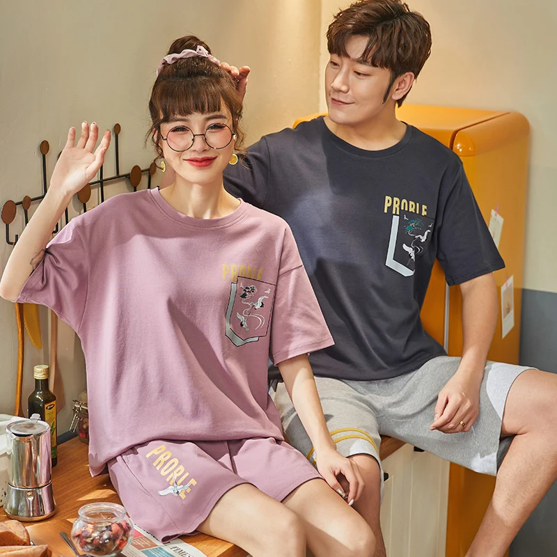 Suit Summer Loose Comfortable Soft Couple Sleepwear Ladies Home Wear Suit Kawaii Small Pattern Round Neck Casual Men Home Wear
Suit Summer Loose Comfortable Soft Couple Sleepwear Ladies Home Wear Suit Kawaii Small Pattern Round Neck Casual Men Home Wear