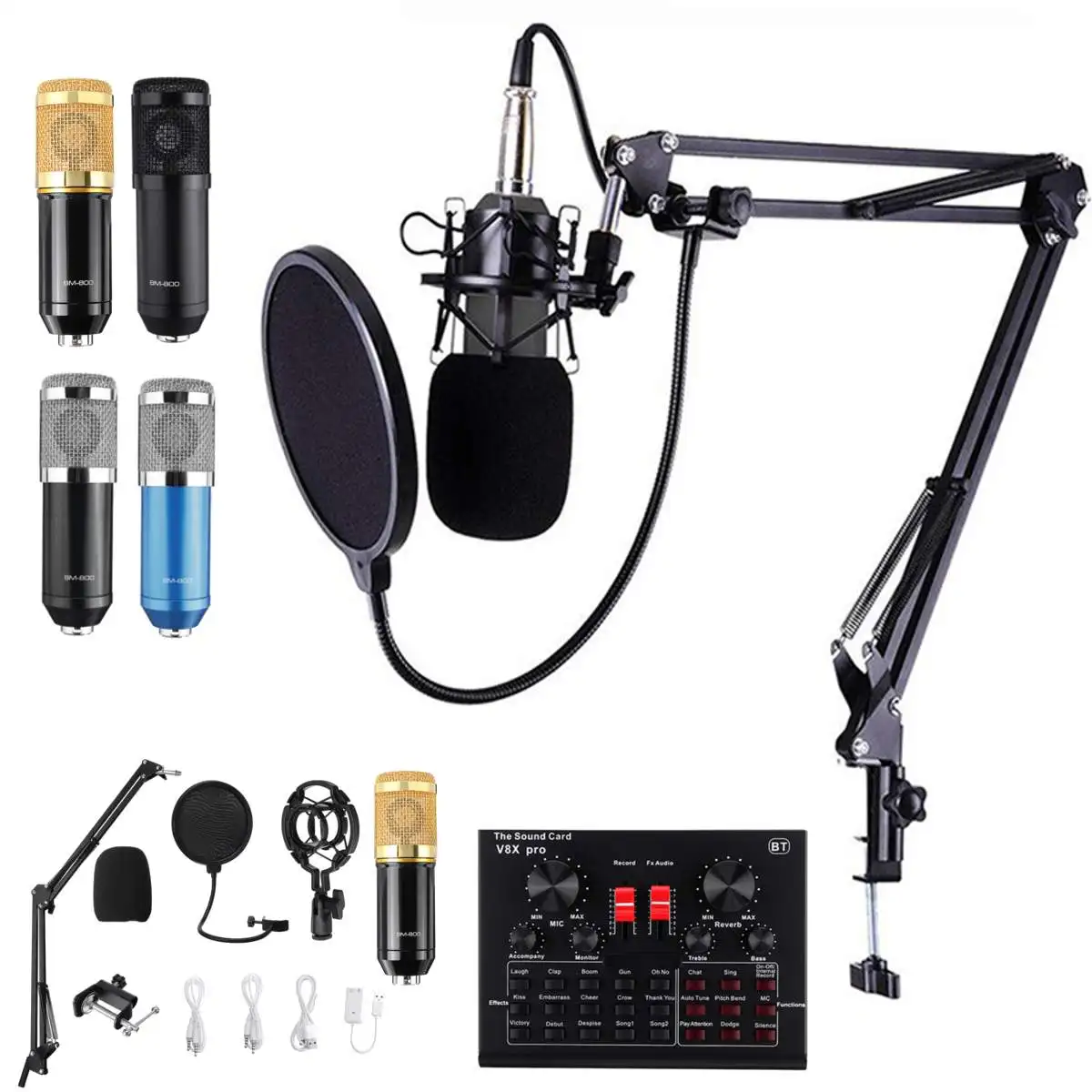 Professional microfone BM 800 Karaoke Microphone Condenser Microphone Kits Bundle Microphone for Computer Studio Recording
Professional microfone BM 800 Karaoke Microphone Condenser Microphone Kits Bundle Microphone for Computer Studio Recording