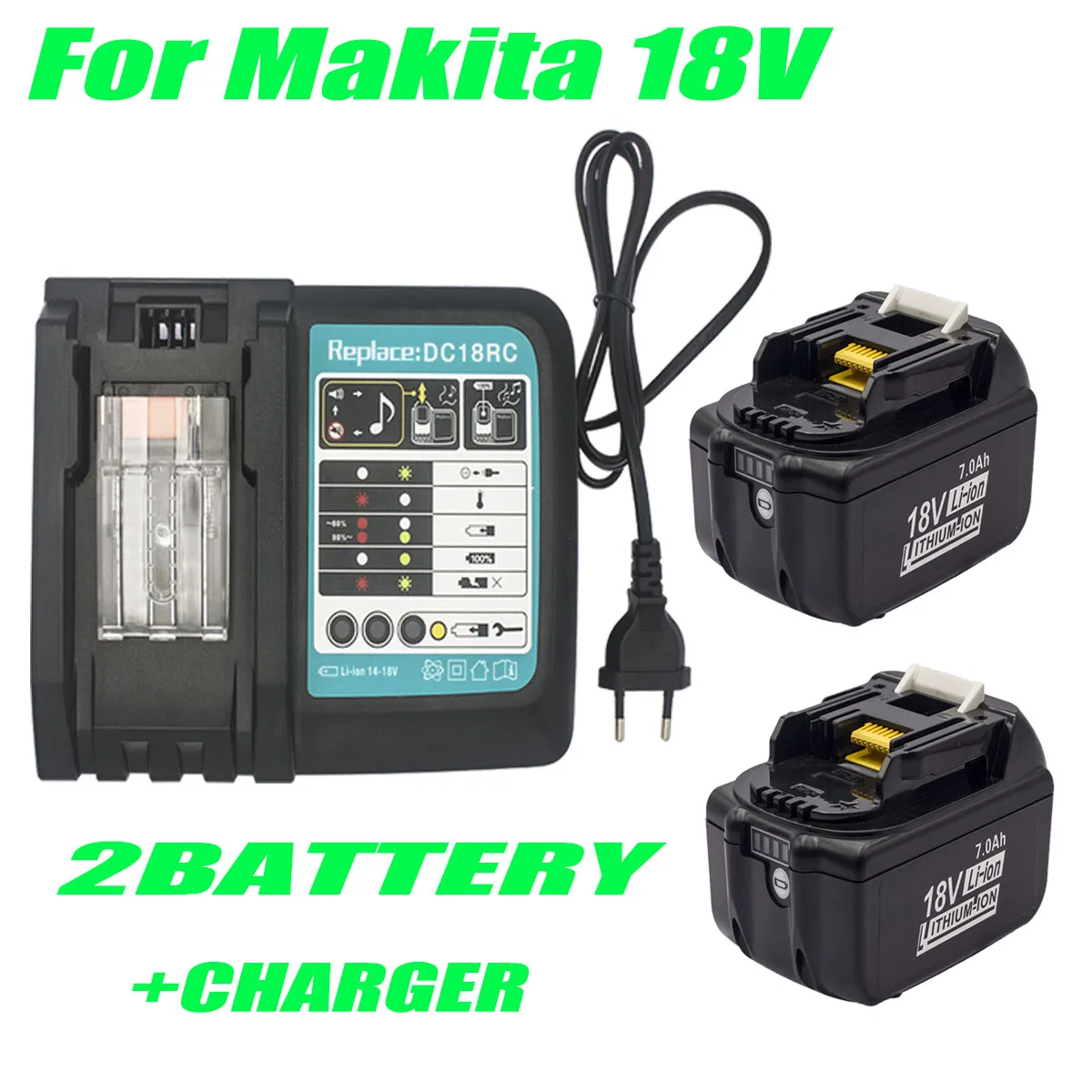 Сменный аккумулятор Makita 18 в 7000 мА · ч, совместимый с аккумулятором Makita 18 в BL1850B BL1840B BL1860 BL1830B BL1845 BL1815
Сменный аккумулятор Makita 18 в 7000 мА · ч, совместимый с аккумулятором Makita 18 в BL1850B BL1840B BL1860 BL1830B BL1845 BL1815