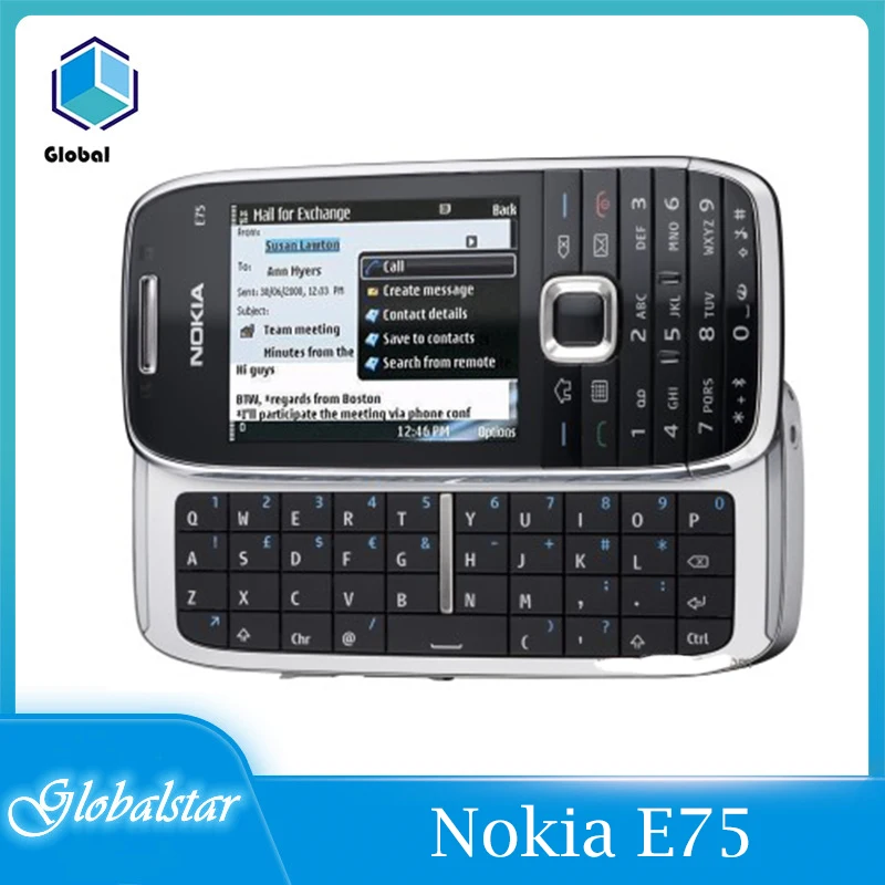 Nokia E75 Восстановленный Оригинальный разблокированный Slide 2 4 "GSM 3G Symbian мобильный