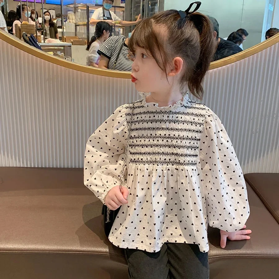 Children's blouse girls shirt baby casual style bottomed shirt wave dot doll blouse children's autumn blouse P5846
Children's blouse girls shirt baby casual style bottomed shirt wave dot doll blouse children's autumn blouse P5846