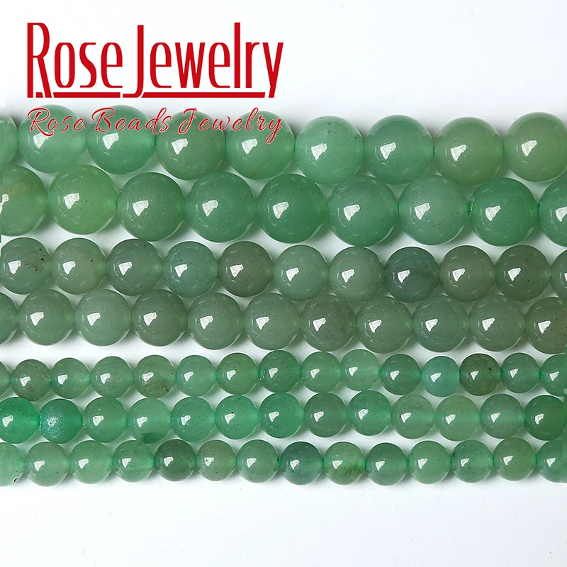 

Green Aventurine Jades Beads Natural Stone Round Loose Spacer Beads For Jewelry Making DIY Bracelets Necklaces 4 6 8 10 12mm 15"