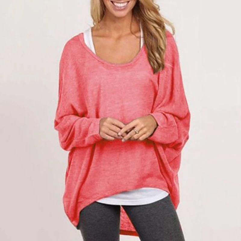 Spring Autumn Womens Tops Casual Crew Neck Loose Asymmetric T Shirt Pullover Ladies Solid Long Sleeve Knit T Shirt Multicolor
Spring Autumn Womens Tops Casual Crew Neck Loose Asymmetric T Shirt Pullover Ladies Solid Long Sleeve Knit T Shirt Multicolor