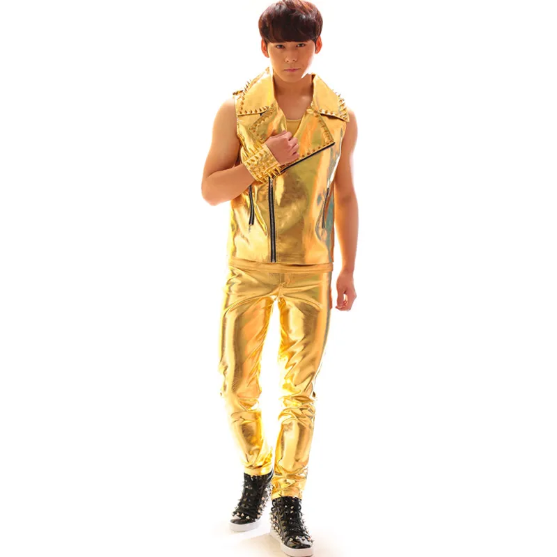 Новый золотой сценический костюм GD танцевальная одежда для вокального концерта