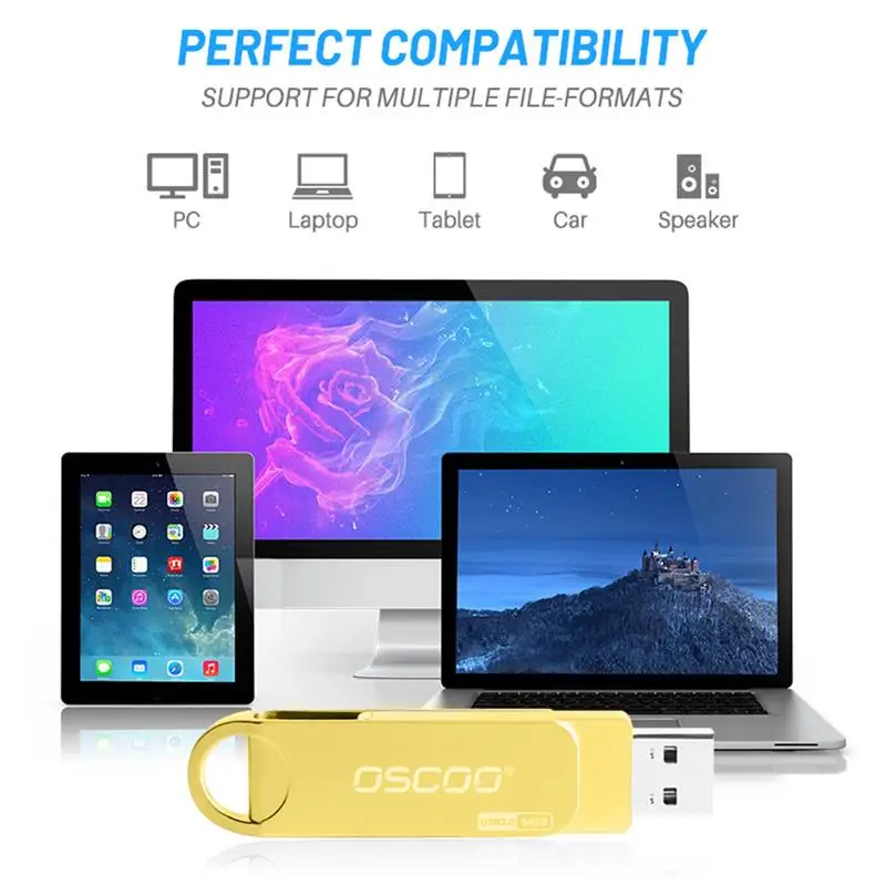 

OSCOO OSC-002U USB Flash Drive 16GB/32GB/64GB/128GB Memory USB3.0 Rotating U Disk for Win10 / 8.1 / 8 / 7 for Mac Laptop PC