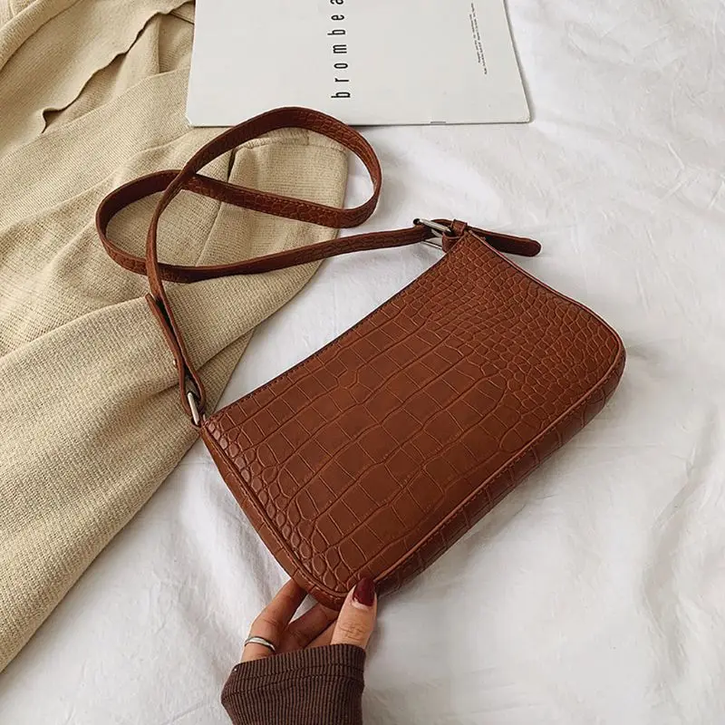 Women Girl Retro Underarm PU Leather Handbag Shoulder Bag Baguette Tote Purse 
Women Girl Retro Underarm PU Leather Handbag Shoulder Bag Baguette Tote Purse