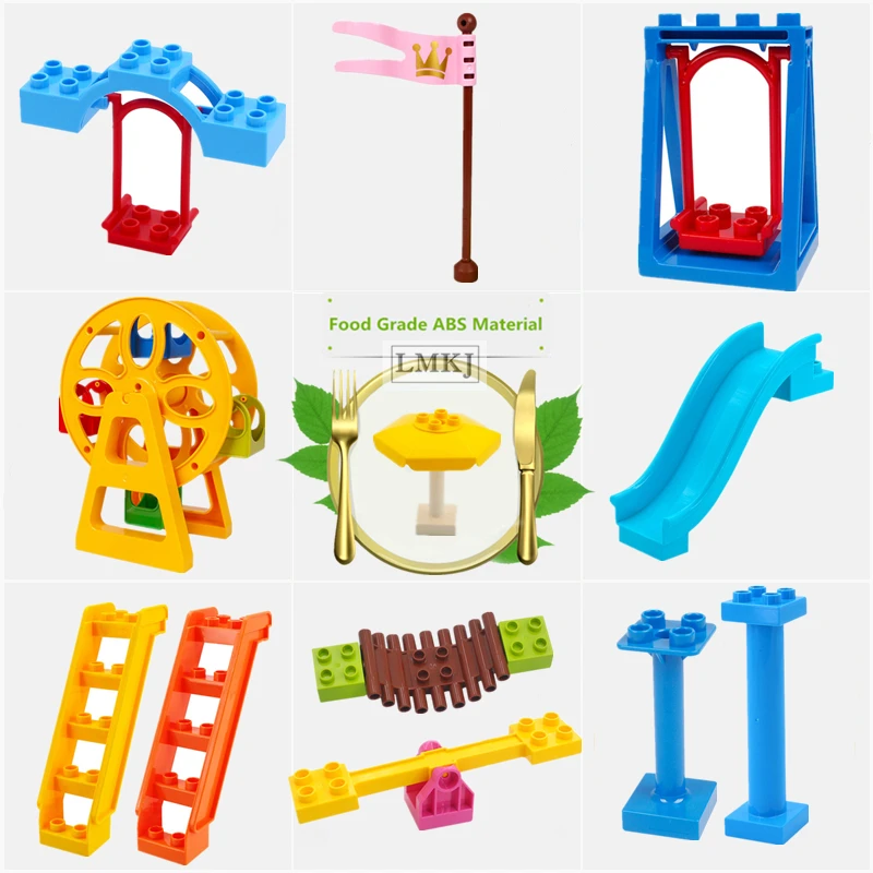 Building Blocks Big Size Accessories Toys for Children Ferris Wheel Slide Swing Bridge Stairs Bricks Compatible with Kids Gifts
Building Blocks Big Size Accessories Toys for Children Ferris Wheel Slide Swing Bridge Stairs Bricks Compatible with Kids Gifts