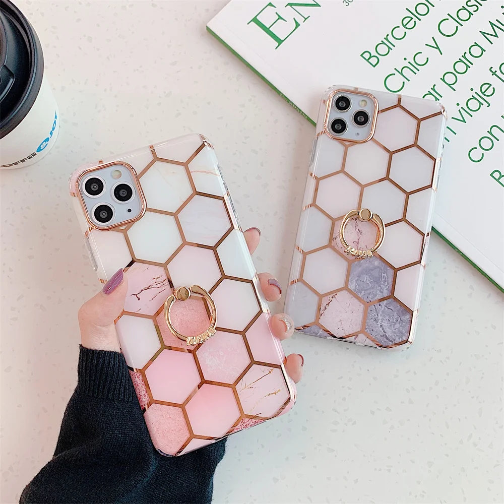 Diamond Finger Ring Holder Marble Phone Case For iphone 11 Pro X XR XS Max 8 7 Plus SE 2020 Case Cover Silicone Soft Back
Diamond Finger Ring Holder Marble Phone Case For iphone 11 Pro X XR XS Max 8 7 Plus SE 2020 Case Cover Silicone Soft Back