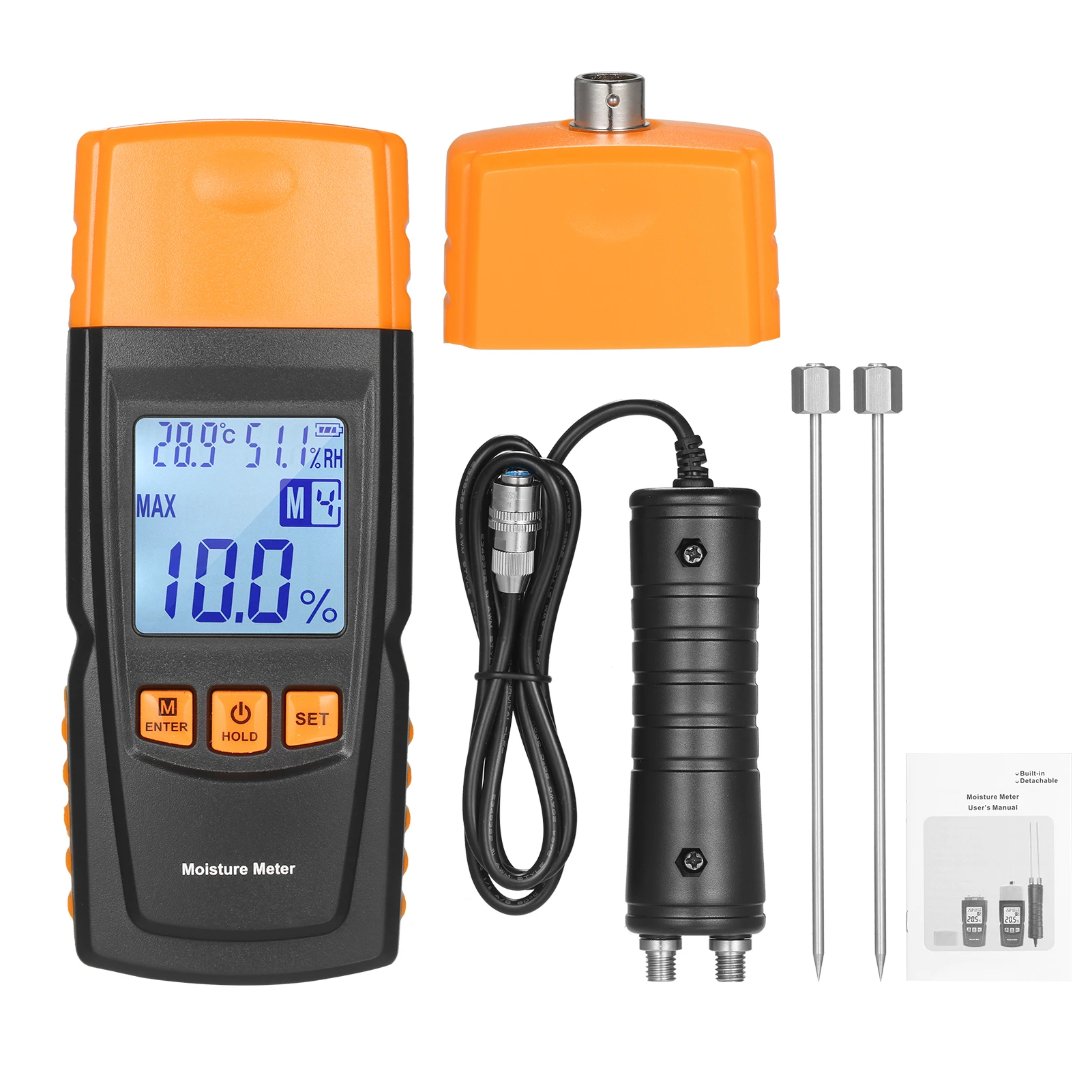 KKmoon 3-in-1 Digital Wood Moisture Meter Firewood Water Content Analyzer Ambient Temperature Humidity Wood Moisture Tester
KKmoon 3-in-1 Digital Wood Moisture Meter Firewood Water Content Analyzer Ambient Temperature Humidity Wood Moisture Tester