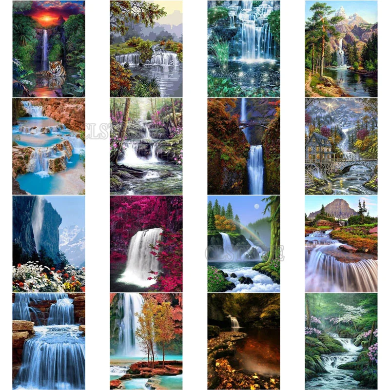 Painting By Numbers Landscape Diamond Painting Mountain Waterfall and Diffuse Mountain Wild Flowers Living Room Background Art
Painting By Numbers Landscape Diamond Painting Mountain Waterfall and Diffuse Mountain Wild Flowers Living Room Background Art