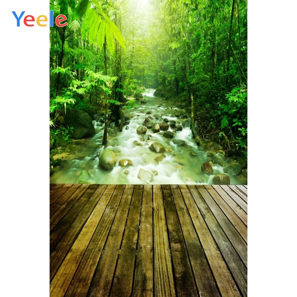 

Summer Forest Jungle River Wood Board Nature Scenery Baby Portrait Backdrop Vinyl Photography Background For Photo Studio Shoot