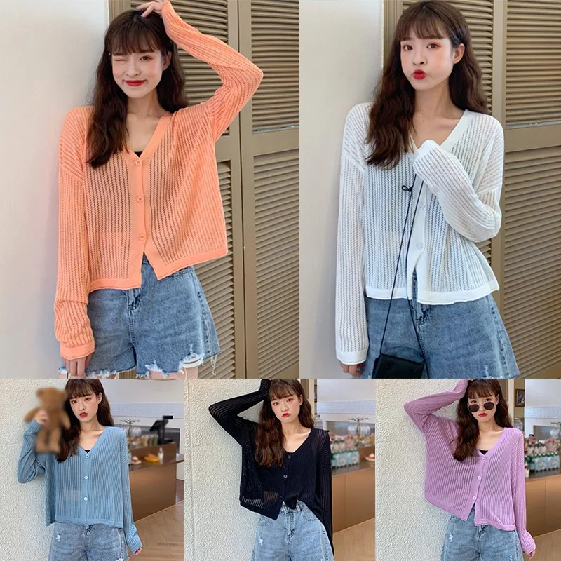 Women's t-Shirts Bobora v-Neck Hollow Tshirt Loose Versatile Single-Breasted Sunscreen Cardigan Tshirts Tops Vetements Femmes
Women's t-Shirts Bobora v-Neck Hollow Tshirt Loose Versatile Single-Breasted Sunscreen Cardigan Tshirts Tops Vetements Femmes