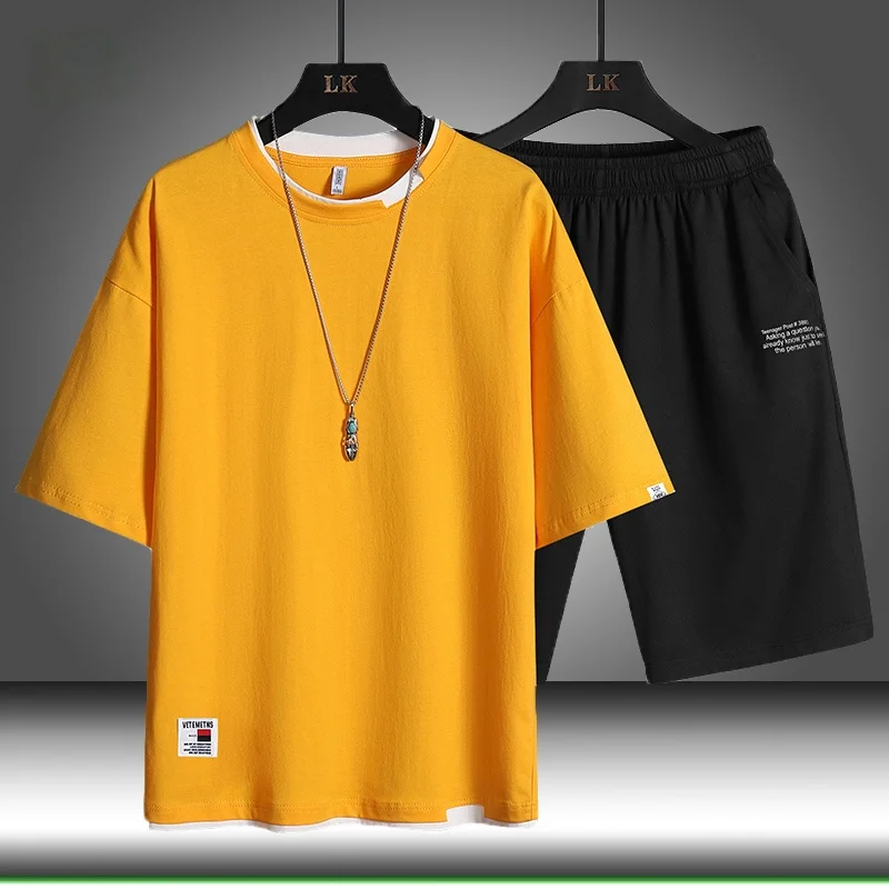 Men Tracksuits Solid Color Sportswear Summer Men's Tshirts Shorts Tracksuit Male Pullover Sweatshirt Casual 2 Piece Set 2021 New
Men Tracksuits Solid Color Sportswear Summer Men's Tshirts Shorts Tracksuit Male Pullover Sweatshirt Casual 2 Piece Set 2021 New