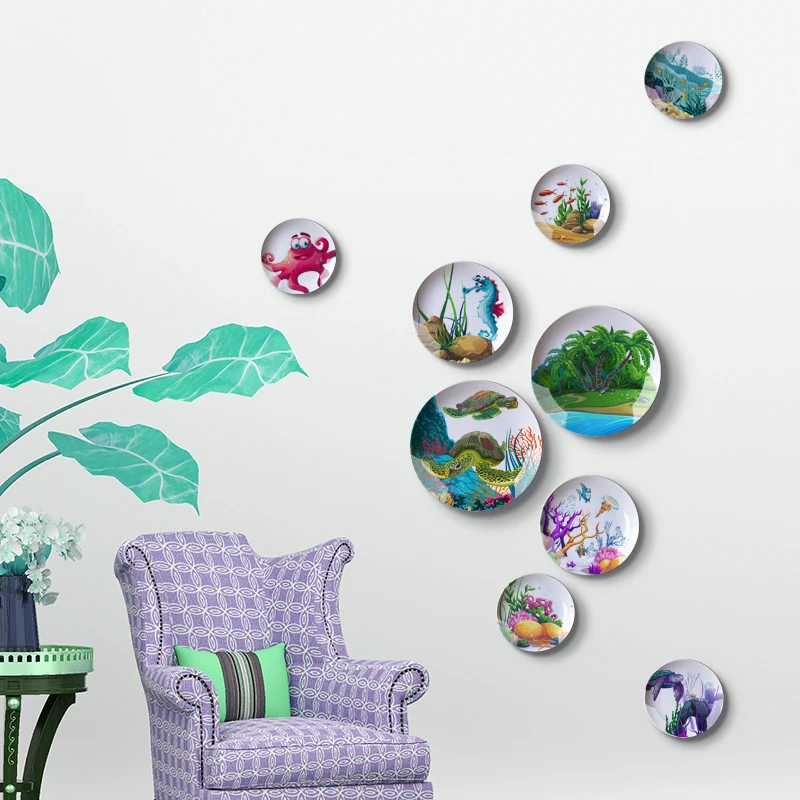 Fashion modern decoration hanging plate living room dining room sofa background wall round simple ocean style ceramic plate
Fashion modern decoration hanging plate living room dining room sofa background wall round simple ocean style ceramic plate
