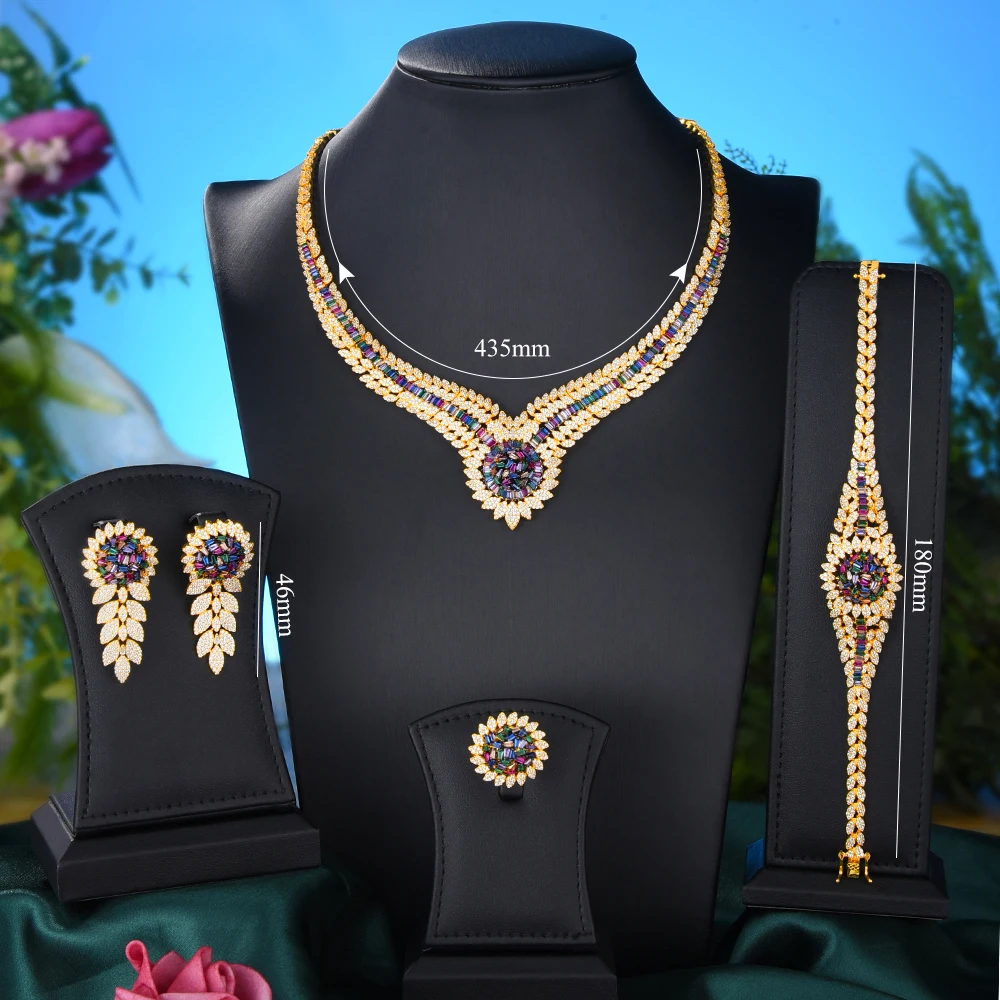 Luxury Gorgeous Bridal Necklace Bracelet Earrings Ring Jewelry set For Ladies Women Wedding African CZ Dubai Accessories
Luxury Gorgeous Bridal Necklace Bracelet Earrings Ring Jewelry set For Ladies Women Wedding African CZ Dubai Accessories