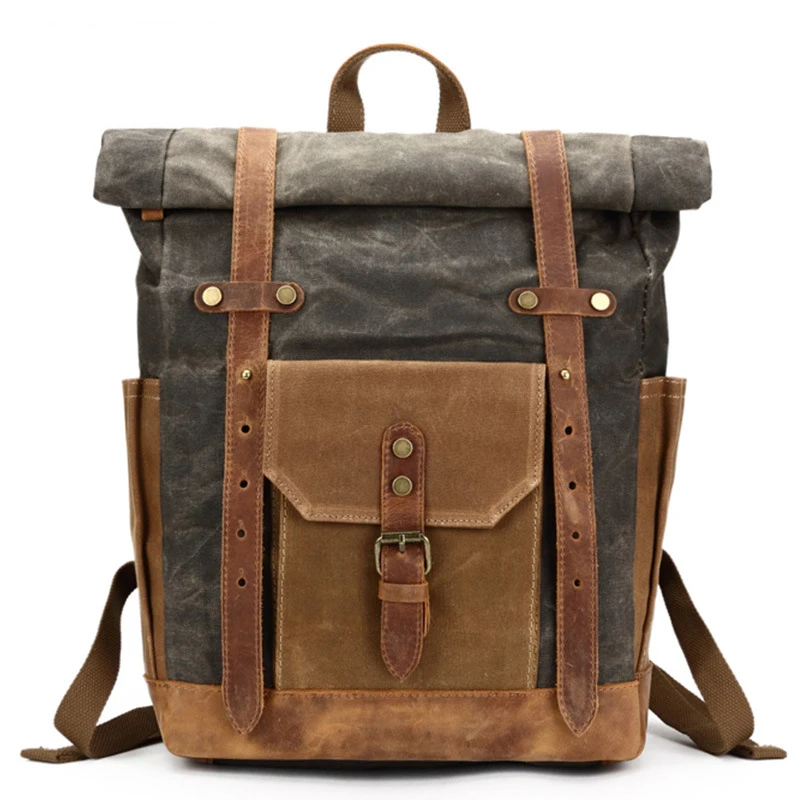 Мужской рюкзак 2019 года водонепроницаемая сумка из вощеной кожи в стиле