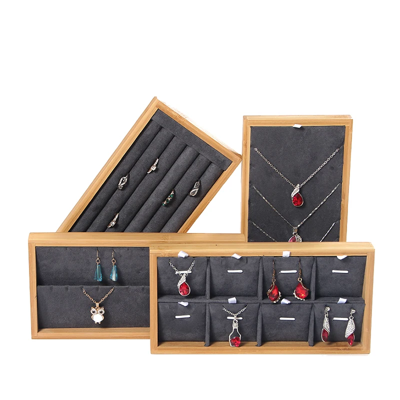 4Pcs Bamboo Wood Jewelry Pallet Ring Necklace Pendant Bracelet Earring Jewelry Storage Box Display Props Gray
4Pcs Bamboo Wood Jewelry Pallet Ring Necklace Pendant Bracelet Earring Jewelry Storage Box Display Props Gray