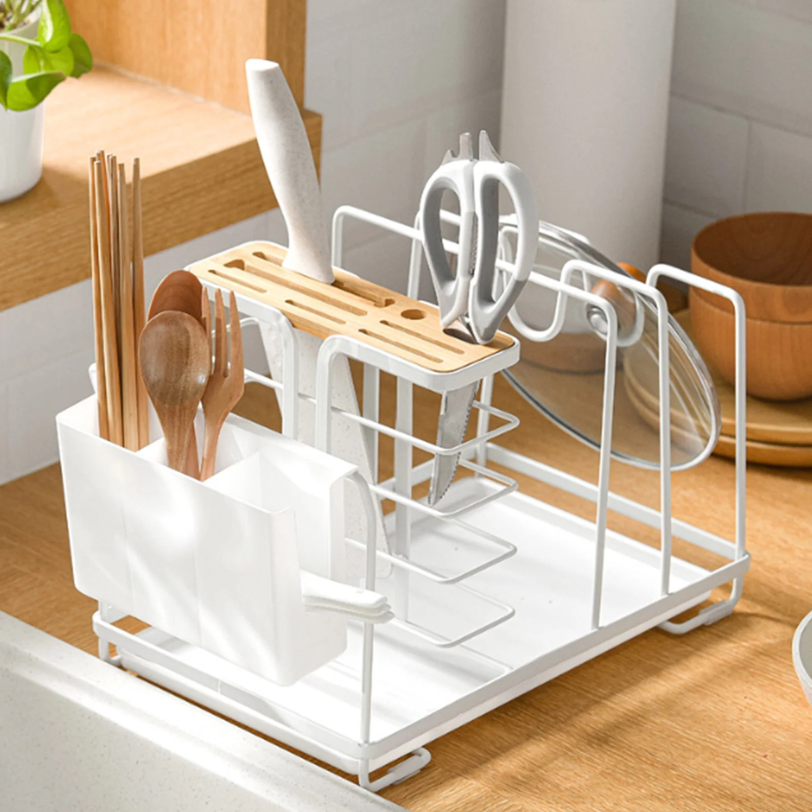 Kitchen Cutter Holder Organizer Multifunctional Pot Cover Rack Storage Spoon Rest Chopsticks Stand Drainer Home Decorative
Kitchen Cutter Holder Organizer Multifunctional Pot Cover Rack Storage Spoon Rest Chopsticks Stand Drainer Home Decorative