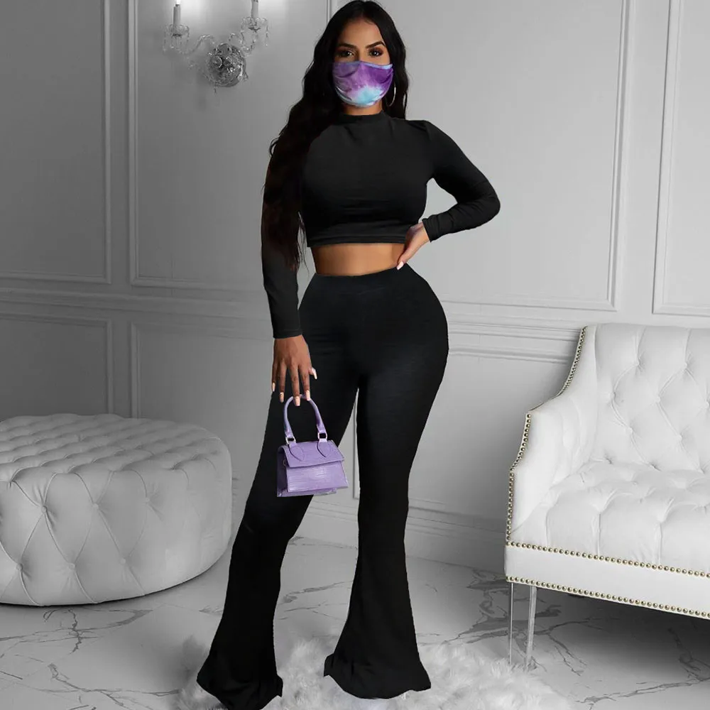 Autumn Winter Two Piece Set Matching Sets for Women Long Sleeve Crop Top + Flare Pants Elegant Party 2 Piece Sets Womens Outfits
Autumn Winter Two Piece Set Matching Sets for Women Long Sleeve Crop Top + Flare Pants Elegant Party 2 Piece Sets Womens Outfits