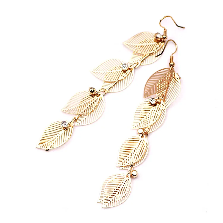 New European and American double-layer leaves and diamonds fashion earrings national style tassel earrings long earrings jewelry
New European and American double-layer leaves and diamonds fashion earrings national style tassel earrings long earrings jewelry