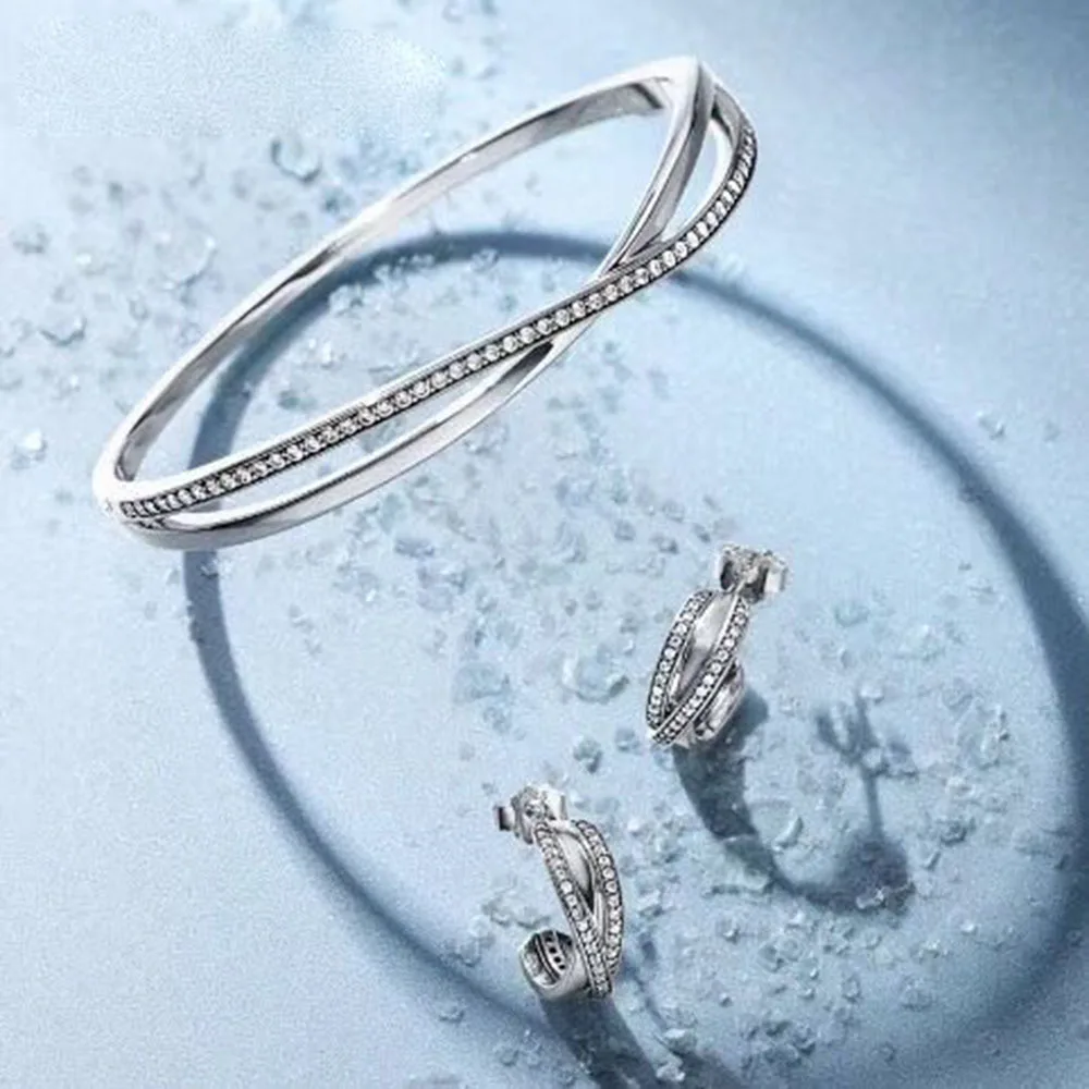 NEW 100% 925 Sterling Silver Earring Graceful Bow Knot Double-deck surround Earrings Timeless Elegance Fit Bracelet DIY
NEW 100% 925 Sterling Silver Earring Graceful Bow Knot Double-deck surround Earrings Timeless Elegance Fit Bracelet DIY