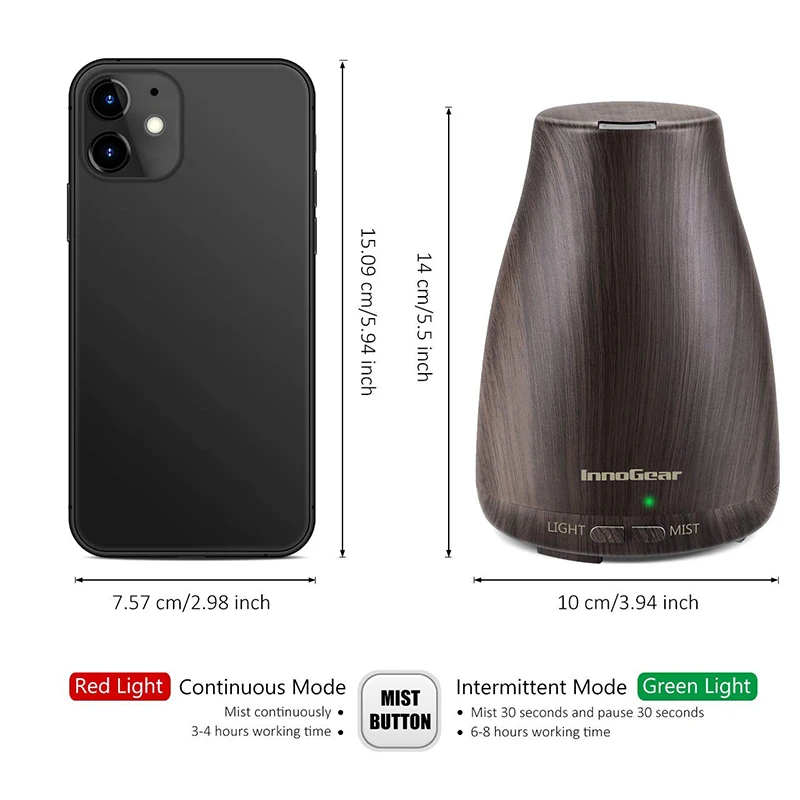 Electric Air Humidifier Mini Wood Grain Aroma Diffuser Essential Oil Aromatherapy Cool Mist Maker 7 Color LED Light Use For Home
Electric Air Humidifier Mini Wood Grain Aroma Diffuser Essential Oil Aromatherapy Cool Mist Maker 7 Color LED Light Use For Home