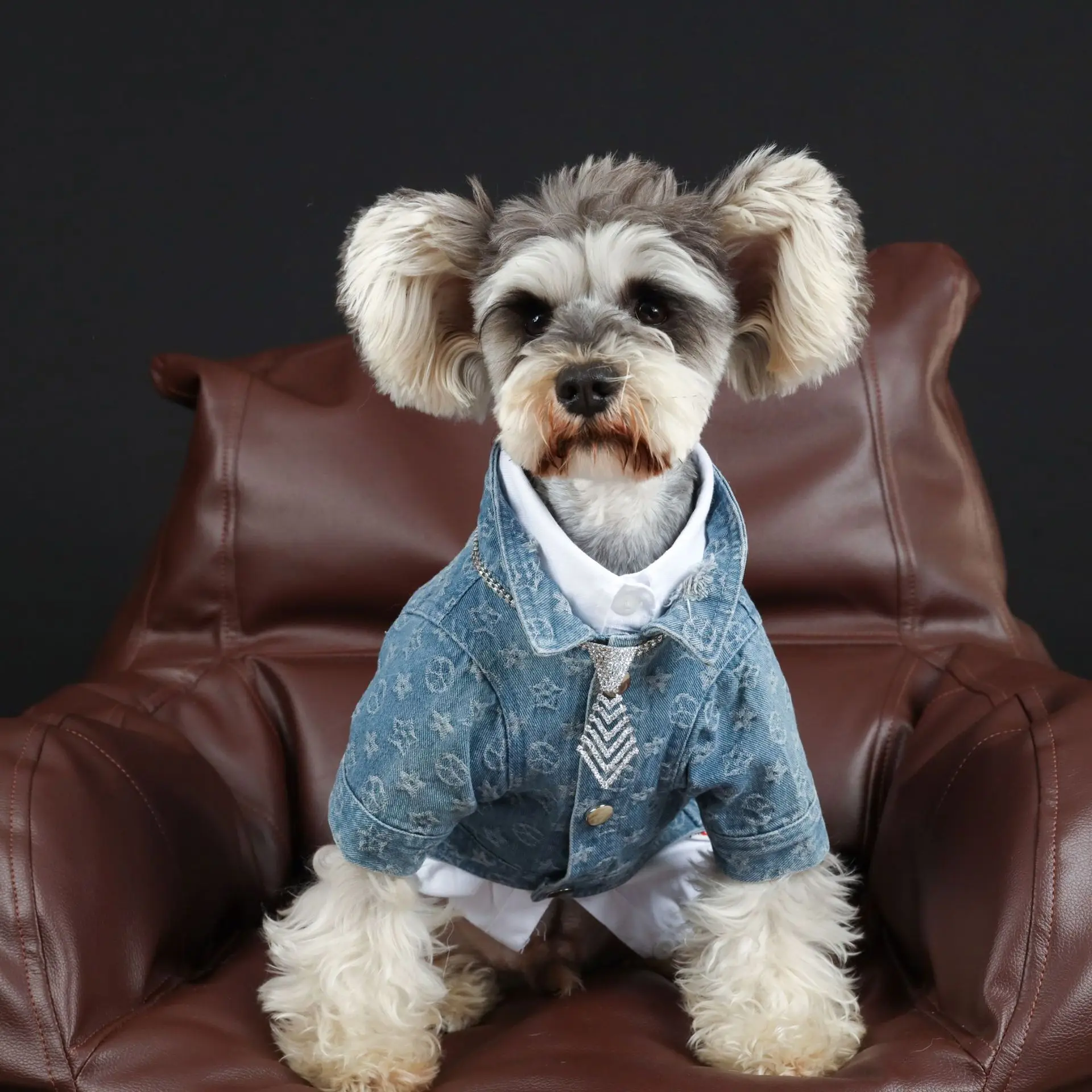 

Pet Winter Fall Summer Spring Clothes Jacket Denim shirt For Dog Teddy Schnauzer Pit Bull Shiba Inu Cat Bichon