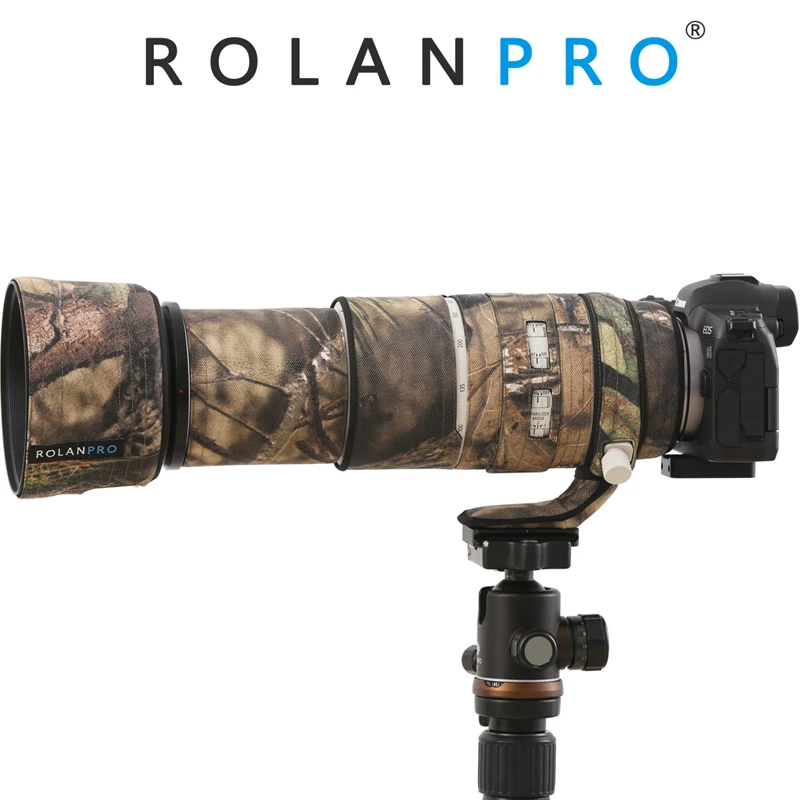 

ROLANPRO Waterproof Lens Camouflage Coat for Canon RF 100-500mm F/4.5-7.1 L IS USM Rain Cover Lens Protective Sleeve Guns