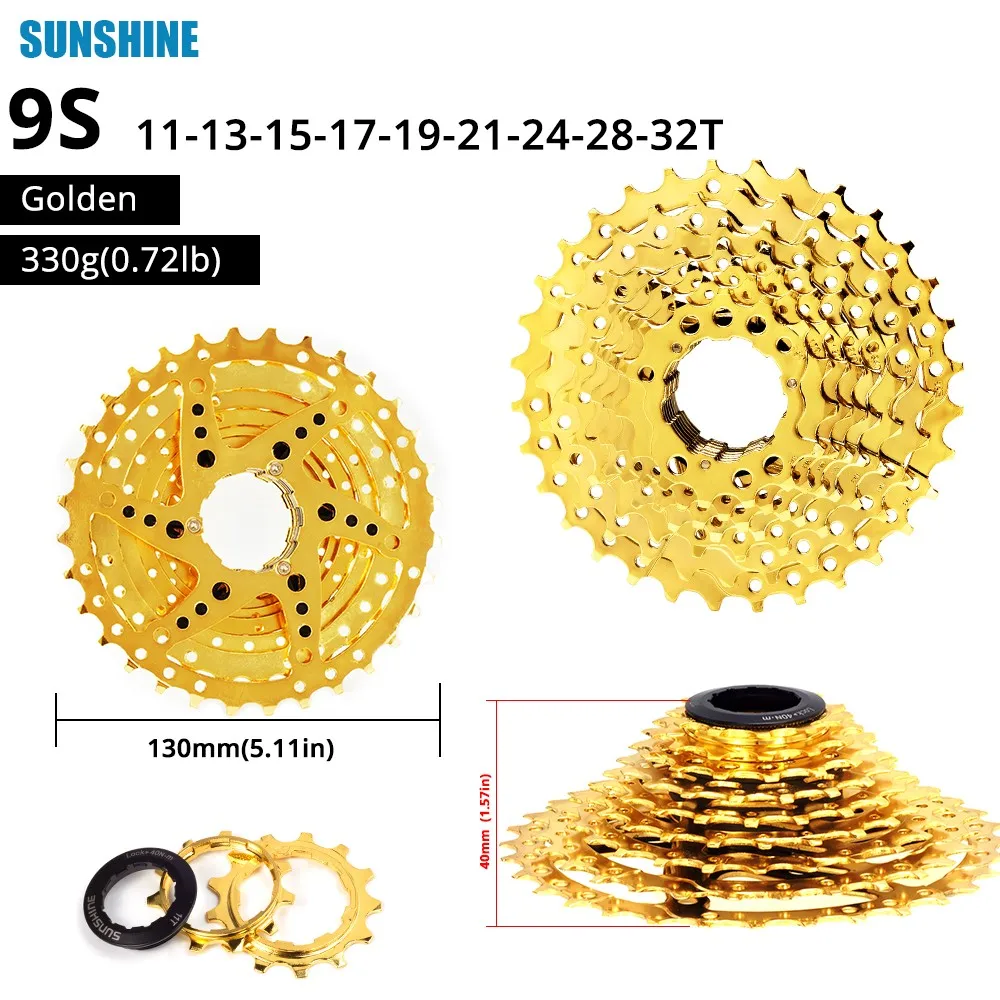 SUNSHINE 9/10/11/12 Speed Road Bike Freewheel 11-32/50T Cassette Sprocket Gold Bicycle Cassette Freewheel MTB Sprocket
SUNSHINE 9/10/11/12 Speed Road Bike Freewheel 11-32/50T Cassette Sprocket Gold Bicycle Cassette Freewheel MTB Sprocket