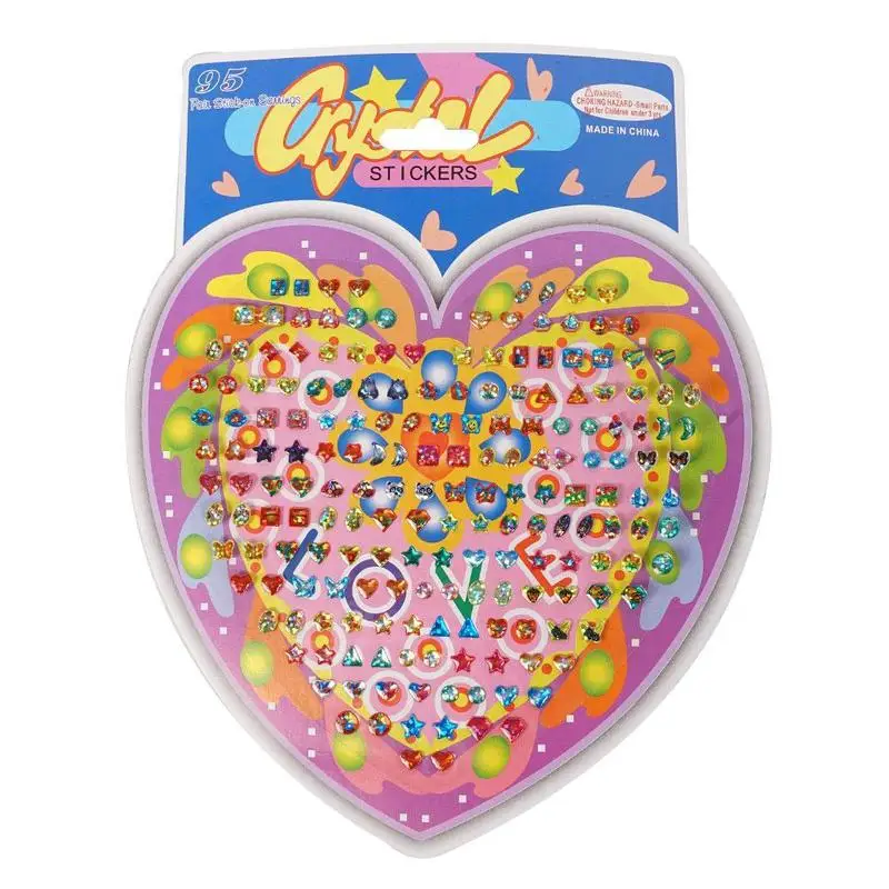 Beautiful Kids Crystal Stick Earring Sticker Toy Cartoon Stickers Toys Kindergarten Reward Diy Cute Children 1pc | Игрушки и хобби