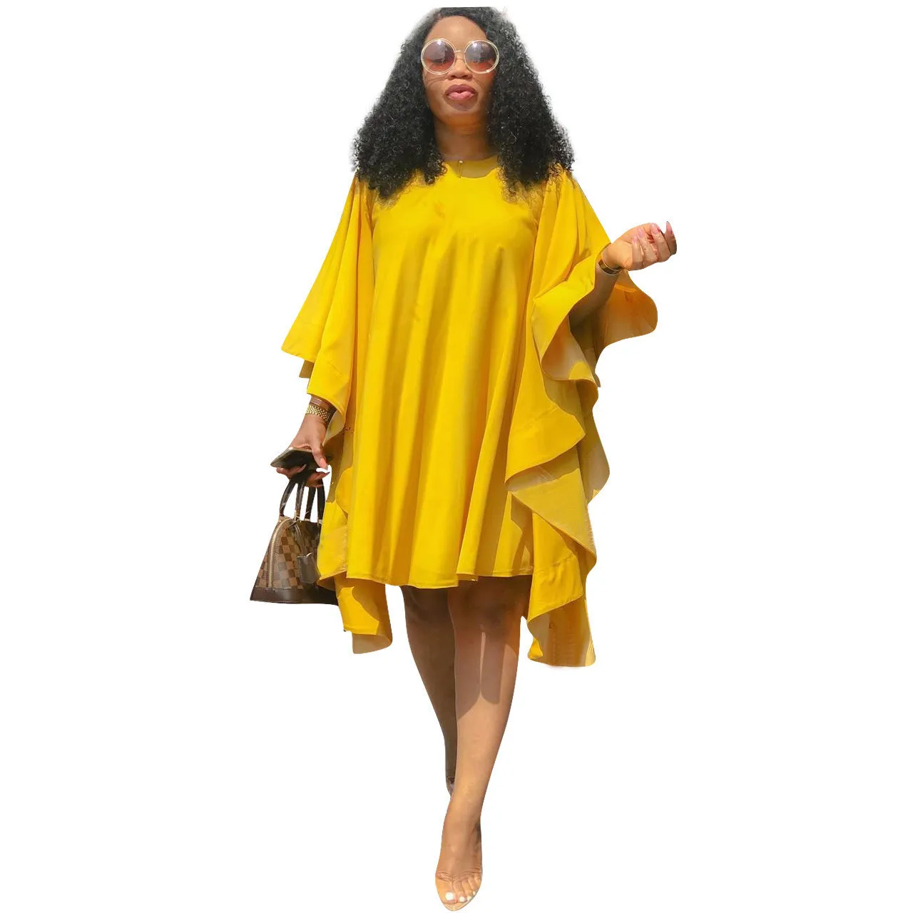 Women Yellow Loose Dress Spring Summer Half Sleeve Full Solid Elegant Dresses
Women Yellow Loose Dress Spring Summer Half Sleeve Full Solid Elegant Dresses