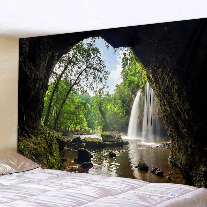 Cave Scenery Wall Hanging Tapestry Couch Blanket Bedroom Living Room Wall Decoration Paintings -180X230cm 
Cave Scenery Wall Hanging Tapestry Couch Blanket Bedroom Living Room Wall Decoration Paintings -180X230cm