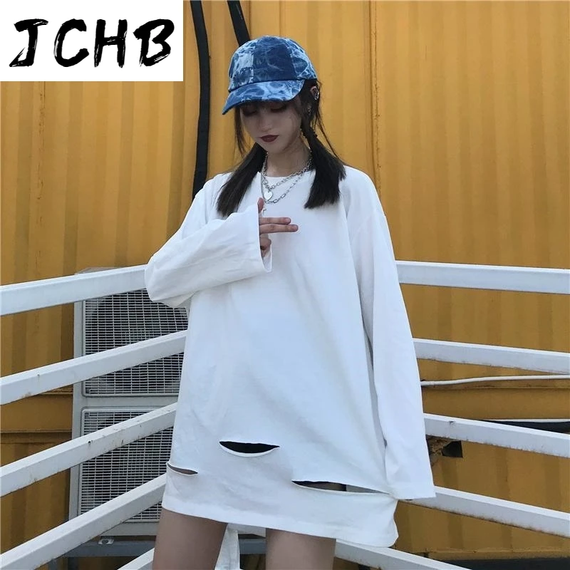 2021 Spring New Korean Harajuku Solid Color Hole Torn Causal Loose Bottoming Shirt Long Sleeve Tshirt O-neck Men Women Tops Tees
2021 Spring New Korean Harajuku Solid Color Hole Torn Causal Loose Bottoming Shirt Long Sleeve Tshirt O-neck Men Women Tops Tees