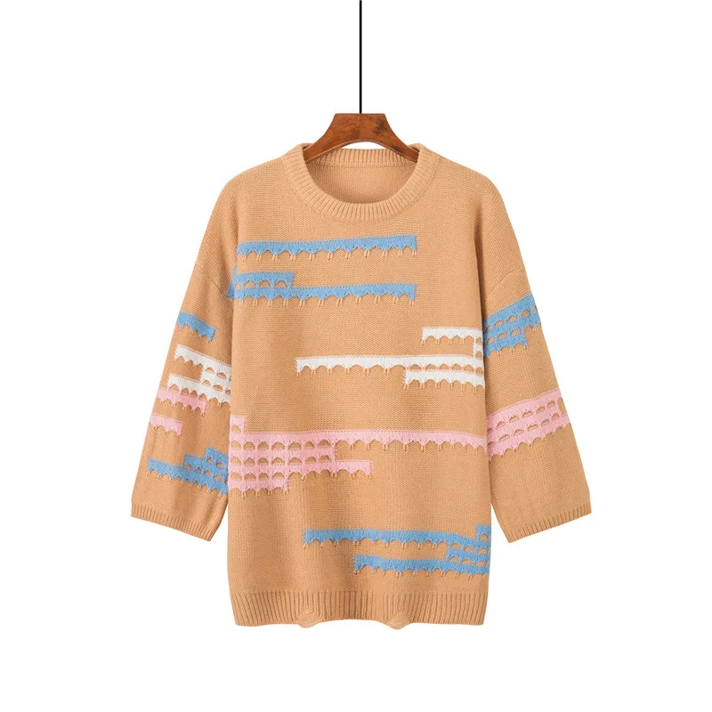 New autumn, lazy wind sweater women's round collar rainbow lantern sleeve Korean loose tide winter clothes women cute sweater
New autumn, lazy wind sweater women's round collar rainbow lantern sleeve Korean loose tide winter clothes women cute sweater