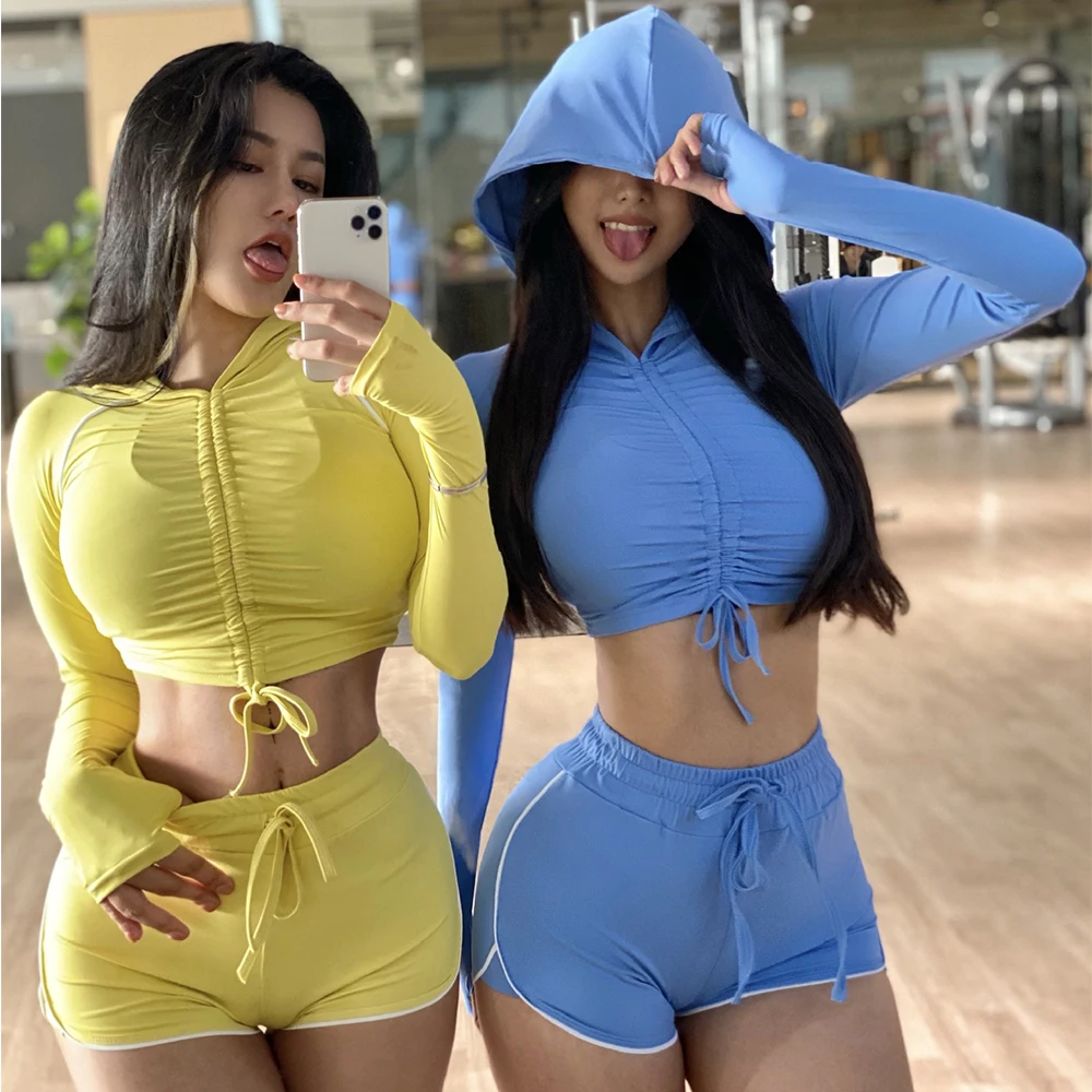 Спортивный женский костюм для йоги, с длинным рукавом, на молнии, из 2 предметов
Спортивный женский костюм для йоги, с длинным рукавом, на молнии, из 2 предметов