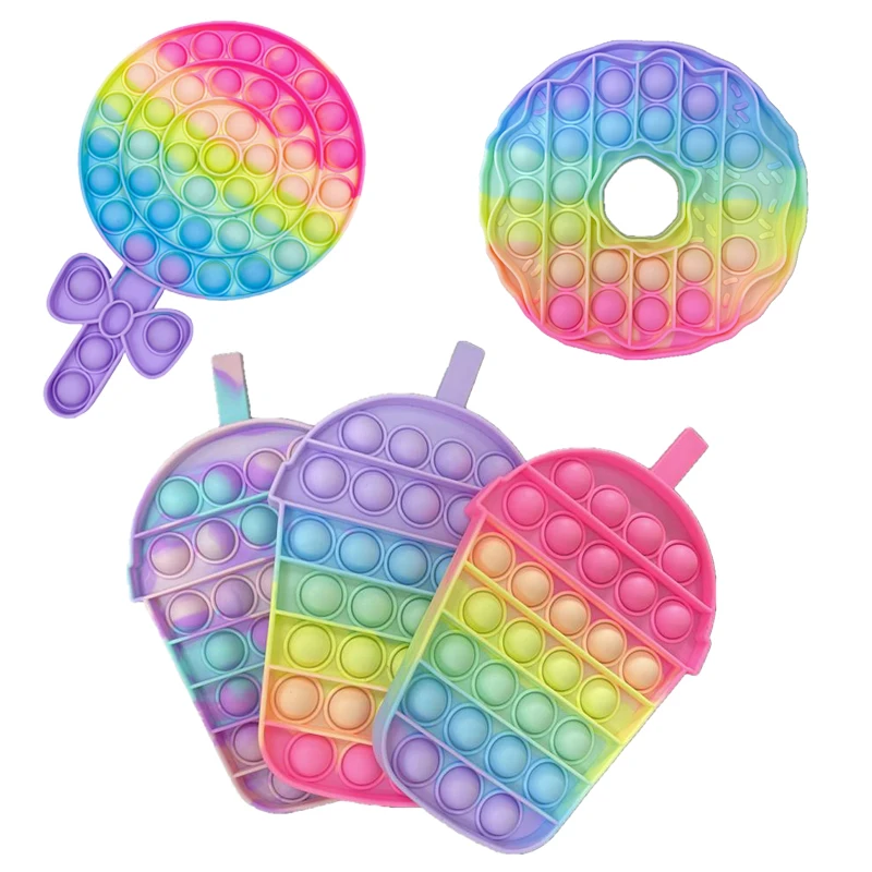 Simple Dimple Push Bubble Fidget Toys Pack Reliver Stress Toys Mini Rainbow Lollipop Donut Keychain Antistress Jouet Enfant
Simple Dimple Push Bubble Fidget Toys Pack Reliver Stress Toys Mini Rainbow Lollipop Donut Keychain Antistress Jouet Enfant