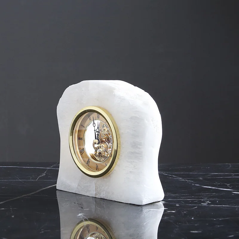 Florentk light luxury modern simple natural stone hollow stone clock desk model room home decoration
Florentk light luxury modern simple natural stone hollow stone clock desk model room home decoration