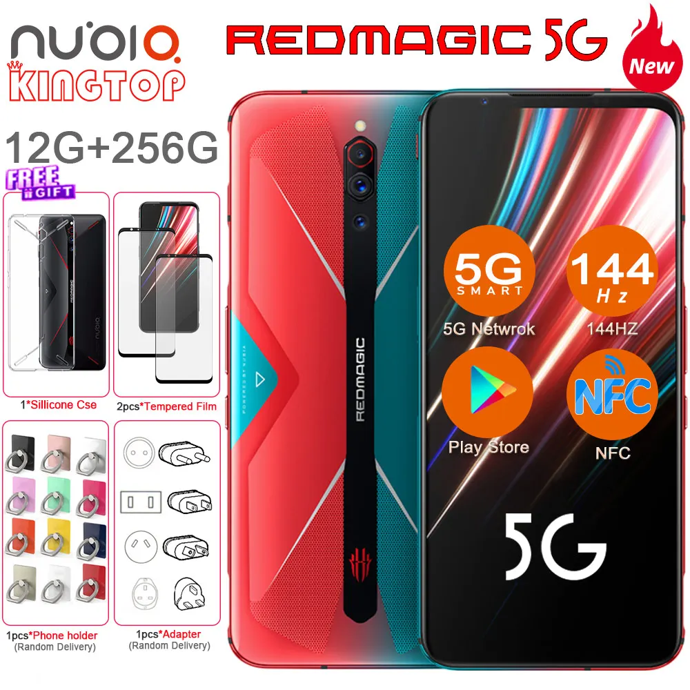 Глобальный оригинальный ZTE nubia Red Magic 5G мобильный телефон 12G 256G 6 55 "144HZ Snarpdragon 865 64MP