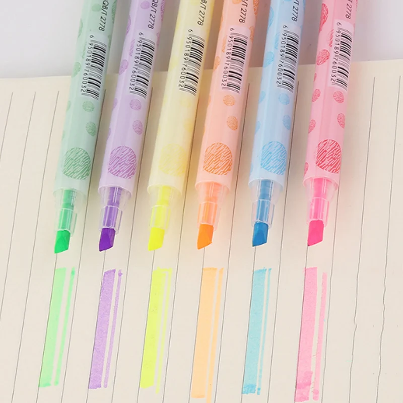 6Pcs Creative High Capacity Double Highlighter Hand Account Marker Pen Drawing Pen Marcador Child Gift Office&School Supplies
6Pcs Creative High Capacity Double Highlighter Hand Account Marker Pen Drawing Pen Marcador Child Gift Office&School Supplies
