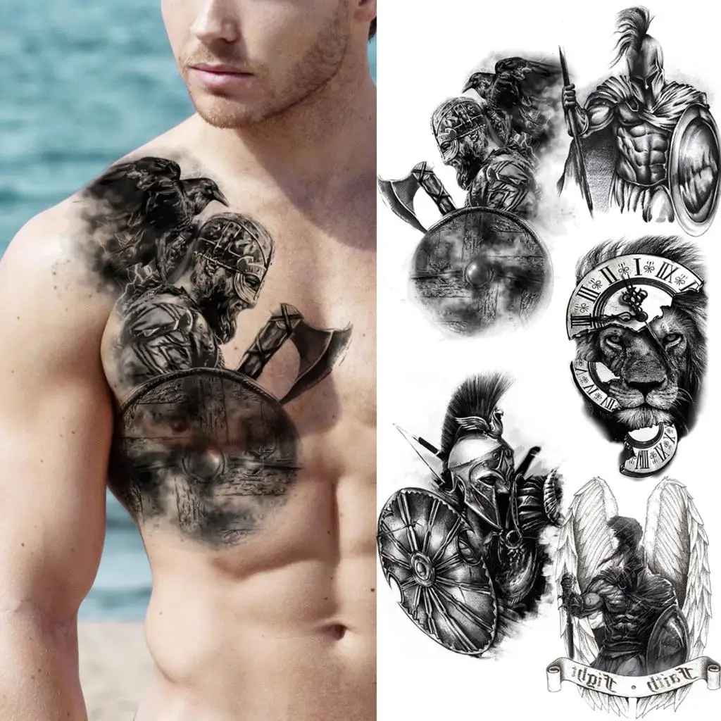 3D Black Big Knight Owl Temporary Tattoos For Men Adult Tribal Lion Compass Fake Tattoos Realistic Water Transfer Tatoos Sticker
3D Black Big Knight Owl Temporary Tattoos For Men Adult Tribal Lion Compass Fake Tattoos Realistic Water Transfer Tatoos Sticker